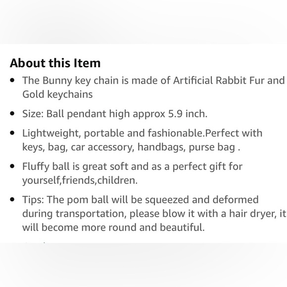 🔮🎀NEW🎀FLUFFY POM POM Bunny with key ring/for hand bags/phone/key chain/Furry - Picture 6 of 9